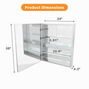 Bathroom LED Lighted Medicine Cabinet with Storage, 24" W x 30" H by HouseOfZazla