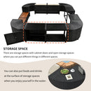 Spa Surround Spa Frame Quadrilateral Outdoor Rattan Sectional Sofa Set With Mini Sofa, Wooden Seats And Storage Spaces by Unique Piece Furniture