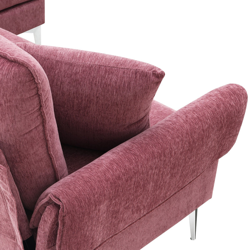 84" Convertible Sectional Sofa, Modern Chenille L-Shaped Sofa Couch with Reversible Chaise Lounge, Fit for Living Room, Apartment (2 Pillows)