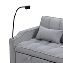 Modern Loveseat Futon Sofa With Pullout Bed, Adjustable Reclining Backrest, Toss Pillows by HouseOfZazla