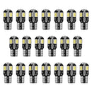 20Pcs T10 SMD5730 LED Light Bulbs 6000K Wedge Light Lamps Dome Map License Plate Car Interior Festoon Lights Kits