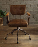 Hallie Vintage Whiskey Top Grain Leather Office Chair by HouseOfZazla