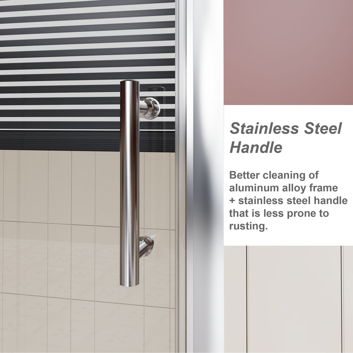 Single Sliding Shower Door With Handle - Chrome, photo 8 of 8