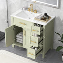 36" Bathroom Vanity with Sink Top, Cabinet with Two Doors and Three Drawers by HouseOfZazla