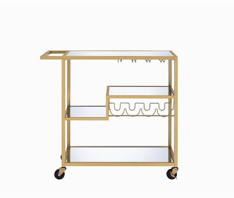 Adamsen Serving Cart, Champagne & Mirror