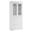 Freestanding Tall Bathroom Cabinet With Adjustable Shelves, Drawers, Soft Close Glass Doors by HouseOfZazla