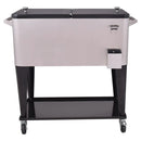 80 Quart Patio Rolling Stainless Steel Ice Beverage Cooler by LJGDeals