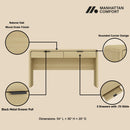 Grace - Office Desk & 2 Drawers - Oak by HouseOfZazla