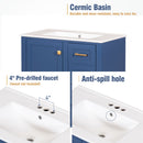 Bathroom Vanity, Modern Bathroom Cabinet With Sink Combo Set, Bathroom Storage Cabinet With A Soft Closing Door And 3 Drawers, Solid Wood Frame by HouseOfZazla