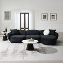 Lucifer - Sectional Sofa With 3 Pillows - Black Shimmer Chenille by Unique Piece Furniture
