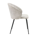 Velvet Upholstery Side Chairs 2 Piece Set With Metal Legs Modern Home Furniture - Beige by HouseOfZazla