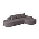 Modern Curved Sofa, L-Shaped Modular Sectional Set With 3 Pillows by HouseOfZazla