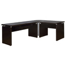 Ulloa - L Shaped Office Desk With Slide Out Keyboard Tray And Storage Drawers - Cappuccino