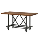 Counter Height Dining Rectangular Kitchen Table For 6 - Brown / Black by HouseOfZazla