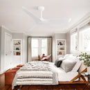 Ceiling Fan Without Light, DC Motor Remote Control Fan For Indoor / Outdoor Use - White