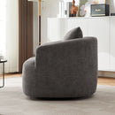 360° Swivel Barrel Sofa Chair With Throw Pillow, Upholstered Accent Chair by HouseOfZazla