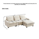 Modern Comfy L Shaped Sectional Sofa With Movable Ottoman by Unique Piece Furniture