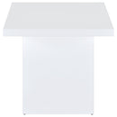 Devar Square Engineered Wood Side End Table White High Gloss