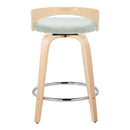 Grotto - Contemporary Fixed Height Counter Stool & Swivel, Round Footrest (Set of 2)