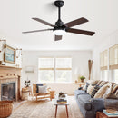 Modern Ceiling Fan With 3 Color Dimmable Light 5 Blades Remote Control Reversible Dc Motor For Bedroom - Black by Unique Piece Furniture