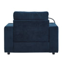 Modern Style Armchair Chaise Lounge Sofa Couch With Movable Storage Ottoman, USB Ports, Cup Holders, Phone Holder, Side Pockets by HouseOfZazla