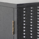 Modern Black Wood Storage Cabinet with Decorative Door by HouseOfZazla