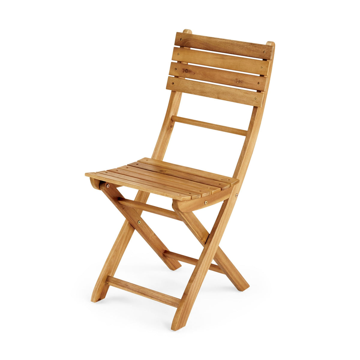 Outdoor Foldable Wood Dining Chair With Slat Design (Set of 2), photo 30 of 32