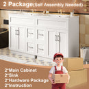 Bathroom Vanity With 2 Doors, 2 Drawers, Adjustable Shelf, Hidden Slides & Soft Close Hinges
