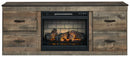 Trinell - TV Stand With Electric Fireplace - Brown