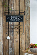 Floating Coffee Bar Shelf With Coffee Pod Holder, Hooks And Storage Shelf - Black by Unique Piece Furniture