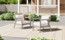 (Set of 2) Outdoor Acacia Wood Patio Club Chairs with Cushions