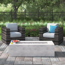Outdoor Rattan Wicker Seating Set With Cushions 2 Person Patio Furniture - Espresso / Gray by HouseOfZazla