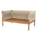 Outdoor Acacia Wood Loveseat with Diamond Rope Weave & Cushions, Teak Finish by HouseOfZazla