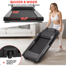 Treadmill with Desk Workstation & Adjustable Height, 300 LBS Weight Capacity, Folding Treadmill with Bluetooth Speaker, Portable Walking Pad Treadmill with Desktop for Home Office