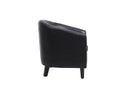 accent Barrel chair living room chair with nailheads and solid wood legs Black pu leather