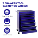 Rolling Metal Tool Chest with 7 Drawers, 20" Steel Cabinet - Purple by HouseOfZazla
