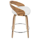 Grotto - Contemporary Fixed Height Counter Stool & Swivel With Round Footrest (Set of 2) by HouseOfZazla