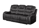 Braylon - Magnetite Synthetic Leather Manual Recliner Sofa - Brown by HouseOfZazla