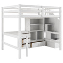 Loft Bed & L Shaped Desk, Drawers, Cabinet, And Storage Staircase by Unique Piece Furniture