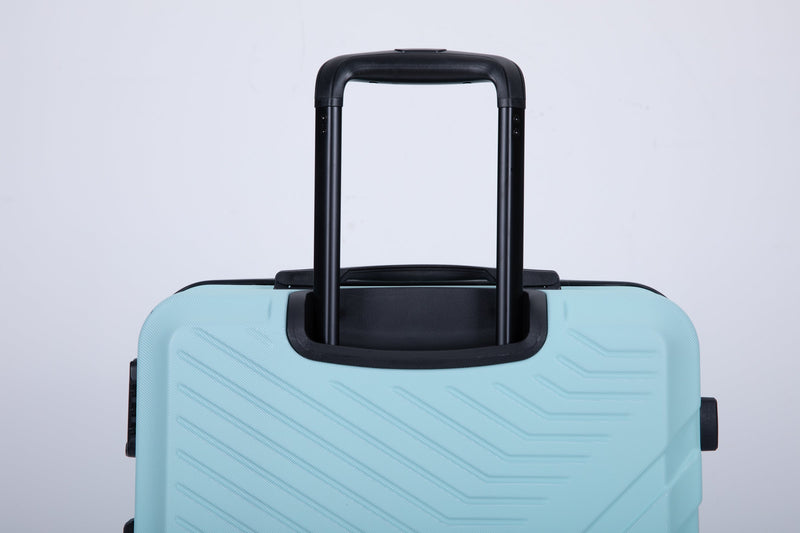 3 Piece Luggage Sets ABS Lightweight Suitcase with Two Hooks, Spinner Wheels, TSA Lock, (20/24/28) Green