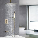 Contemporary Shower System With 12" Rainfall Head And Handheld Spray, Wall Mounted by HouseOfZazla