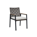 5 Piece Patio Dining Table Set, Acacia Wood Table Top With Umbrella Hole by HouseOfZazla