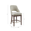 Counter Stool With Swivel Seat, Upholstery And Solid Wood Legs - Cream by HouseOfZazla