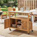 Outdoor Patio Acacia Wood Bar Cart by HouseOfZazla