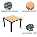 Outdoor Patio Wicker Dining Set With Acacia Wood Top by HouseOfZazla