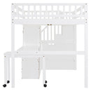 Loft Bed With Stairs, Bookshelf, Drawers, Desk & Wardrobe, Space Saving Multifunctional Furniture by HouseOfZazla