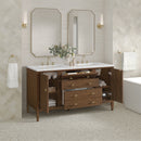 James Martin Myrrin 60" Double Bathroom Vanity, Mid-Century Walnut