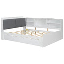 Platform Bed With Trundle, Shelves, And Storage Headboard by Unique Piece Furniture