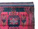 2' 10" X 4'6" Vintage Handmade Tribal Wool Rug Balouchi Rug Afghan Rug Red Black