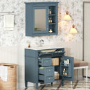 Bathroom Vanity With Medicine Cabinet, Royal Mirror Cabinet, Modern Bathroom Storage Cabinet With 2 Soft Closing Doors And 4 Drawers by Unique Piece Furniture